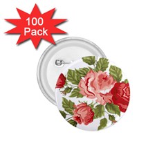 Flower Rose Pink Red Romantic 1 75  Buttons (100 Pack)  by Sudhe