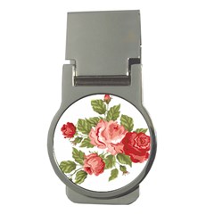 Flower Rose Pink Red Romantic Money Clips (round)  by Sudhe