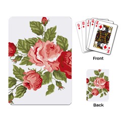 Flower Rose Pink Red Romantic Playing Cards Single Design by Sudhe