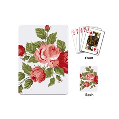 Flower Rose Pink Red Romantic Playing Cards (mini) by Sudhe