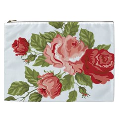 Flower Rose Pink Red Romantic Cosmetic Bag (xxl) by Sudhe