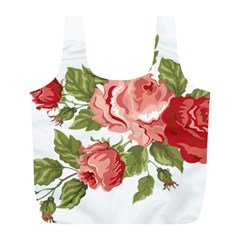 Flower Rose Pink Red Romantic Full Print Recycle Bag (l) by Sudhe