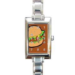 Burger Double Rectangle Italian Charm Watch by Sudhe