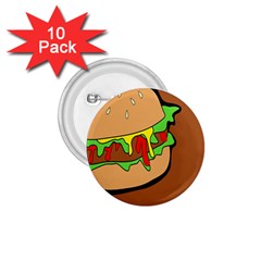 Burger Double 1 75  Buttons (10 Pack)