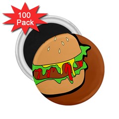 Burger Double 2 25  Magnets (100 Pack)  by Sudhe