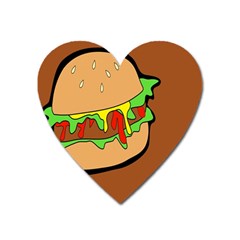 Burger Double Heart Magnet by Sudhe