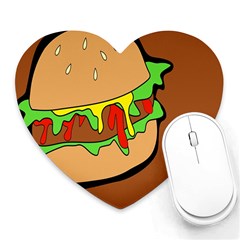 Burger Double Heart Mousepads by Sudhe