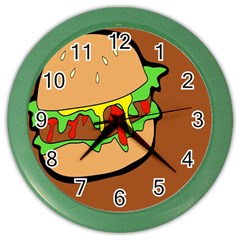 Burger Double Color Wall Clock by Sudhe