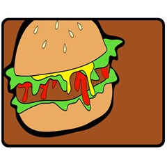 Burger Double Fleece Blanket (medium)  by Sudhe