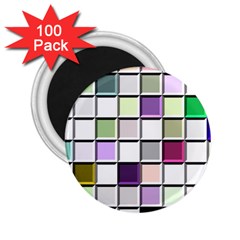 Color Tiles Abstract Mosaic Background 2 25  Magnets (100 Pack)  by Sudhe