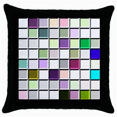 Color Tiles Abstract Mosaic Background Throw Pillow Case (black) by Sudhe