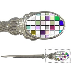 Color Tiles Abstract Mosaic Background Letter Opener by Sudhe