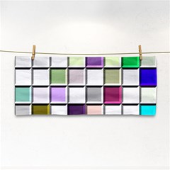 Color Tiles Abstract Mosaic Background Hand Towel by Sudhe