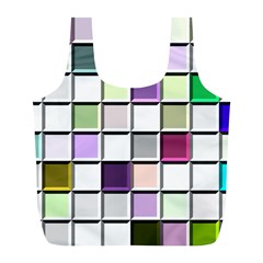 Color Tiles Abstract Mosaic Background Full Print Recycle Bag (l) by Sudhe