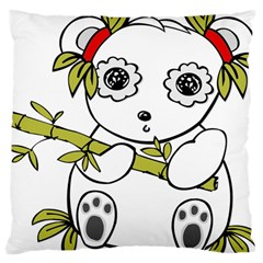 Panda China Chinese Furry Large Cushion Case (one Side) by Sudhe