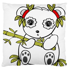 Panda China Chinese Furry Standard Flano Cushion Case (one Side) by Sudhe