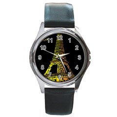 The Eiffel Tower Paris Round Metal Watch by Sudhe