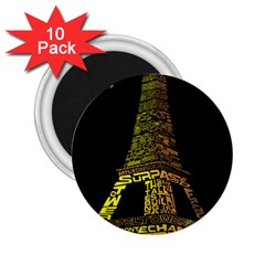 The Eiffel Tower Paris 2 25  Magnets (10 Pack)  by Sudhe