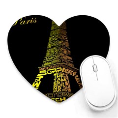 The Eiffel Tower Paris Heart Mousepads by Sudhe