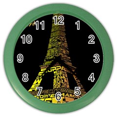 The Eiffel Tower Paris Color Wall Clock by Sudhe