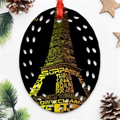 The Eiffel Tower Paris Oval Filigree Ornament (two Sides) by Sudhe