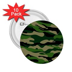 Green Military Vector Pattern Texture 2 25  Buttons (10 Pack)  by Sudhe