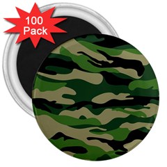 Green Military Vector Pattern Texture 3  Magnets (100 Pack) by Sudhe