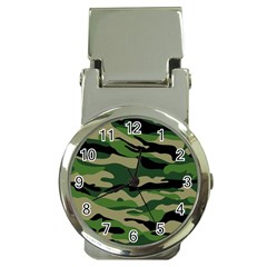 Green Military Vector Pattern Texture Money Clip Watches by Sudhe