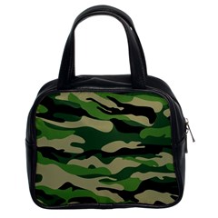 Green Military Vector Pattern Texture Classic Handbag (two Sides) by Sudhe