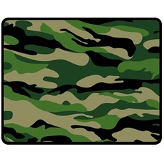 Green Military Vector Pattern Texture Fleece Blanket (medium)  by Sudhe