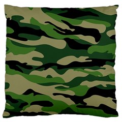 Green Military Vector Pattern Texture Large Cushion Case (one Side) by Sudhe