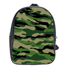 Green Military Vector Pattern Texture School Bag (xl) by Sudhe