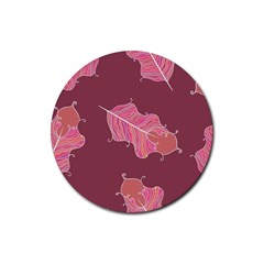 Plumelet Pen Ethnic Elegant Hippie Rubber Round Coaster (4 Pack)  by Sudhe