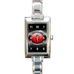 Red Eye Rectangle Italian Charm Watch by Sudhe