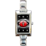 Red Eye Rectangle Italian Charm Watch Front