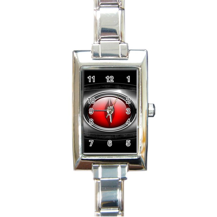 Red Eye Rectangle Italian Charm Watch