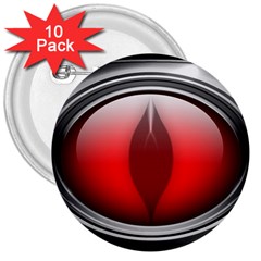 Red Eye 3  Buttons (10 Pack) 