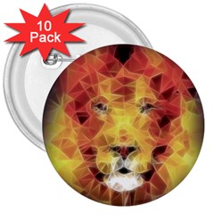 Fractal Lion 3  Buttons (10 Pack)  by Sudhe