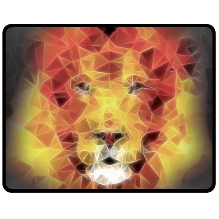 Fractal Lion Fleece Blanket (Medium) 