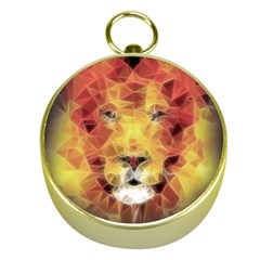 Fractal Lion Gold Compasses by Sudhe