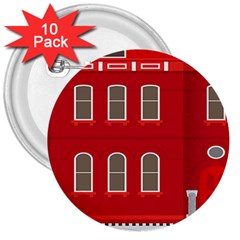 Red House 3  Buttons (10 Pack)  by Sudhe