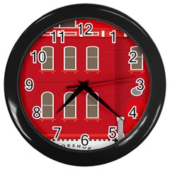 Red House Wall Clock (black)