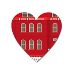 Red House Heart Magnet Front