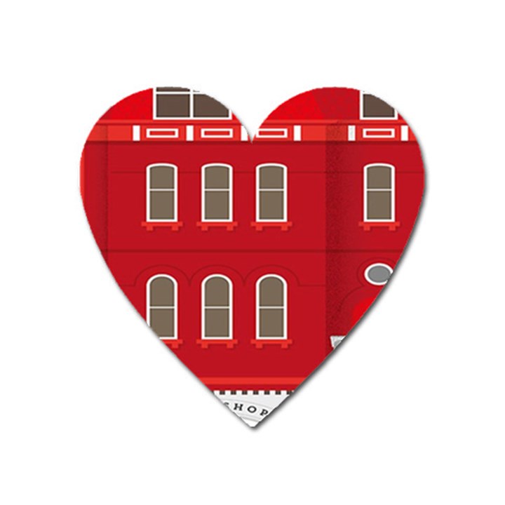 Red House Heart Magnet