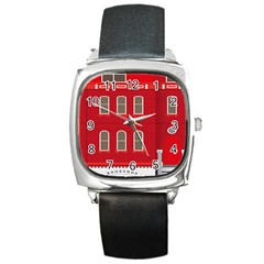 Red House Square Metal Watch