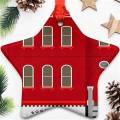 Red House Star Ornament (two Sides) by Sudhe