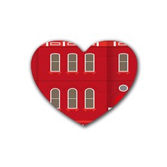 Red House Heart Coaster (4 Pack)  by Sudhe