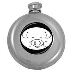 Pig Logo Round Hip Flask (5 Oz) by Sudhe