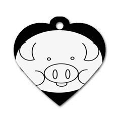 Pig Logo Dog Tag Heart (two Sides) by Sudhe