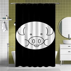 Pig Logo Shower Curtain 48  X 72  (small)  by Sudhe